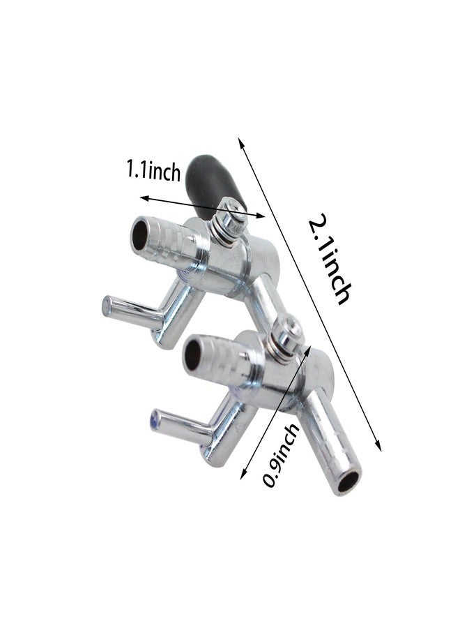 TAODAN 2PCS 2-Way Aquarium Metal Gang Manifold Air Line Control Valve Air Tap Air Splitter Stainless Steel Air Flow Splitter Pump Lever Valve - Image 4